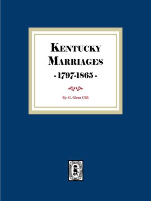 cover image of Kentucky Marriages, 1797-1865